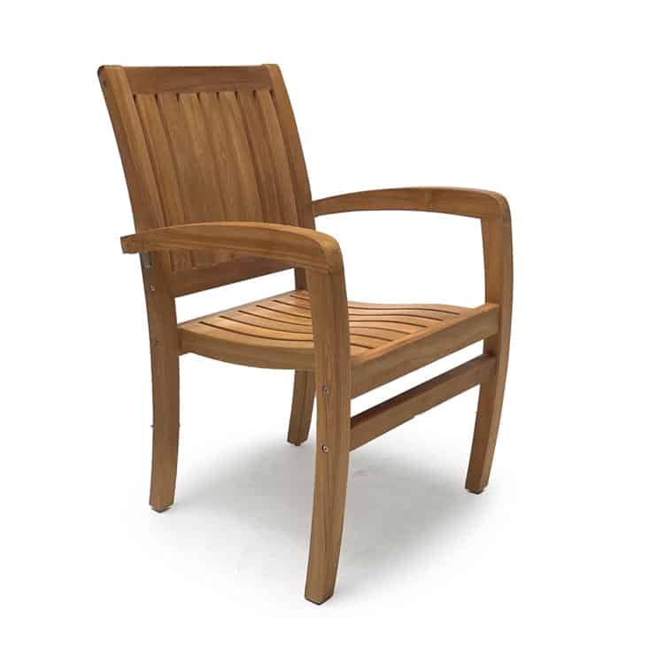 Teak Outdoor Stacking Dining Chair Chamber