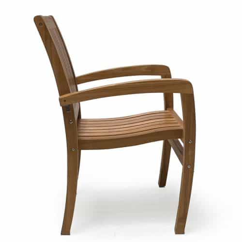 11 Pc Teak Outdoor Rectangular Double Extension Dining Set β Portland Table & Chamber Stacking Chairs | Seats 10