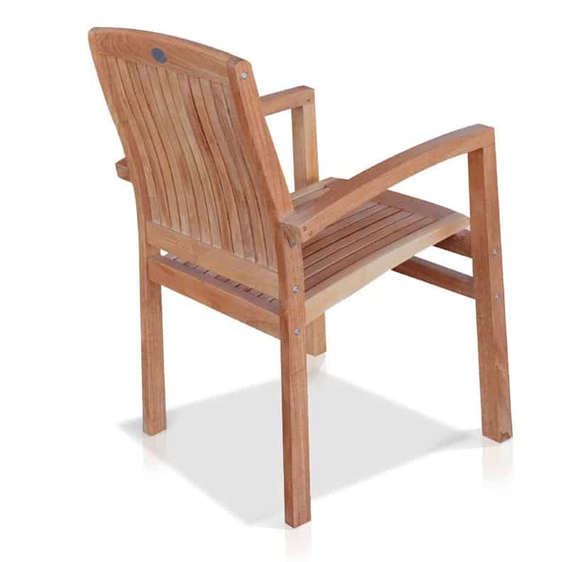 7 Pc Teak Outdoor Round Dining Table Set - Olga and Tenafly