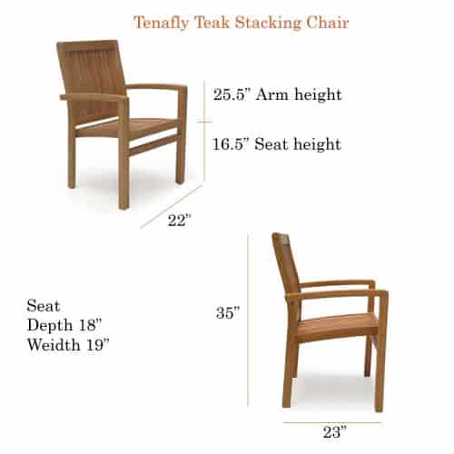Teak Outdoor Stacking Dining Chair Tenafly