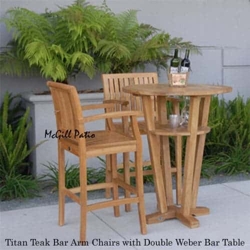 Teak Outdoor Round Bar Table – Weber