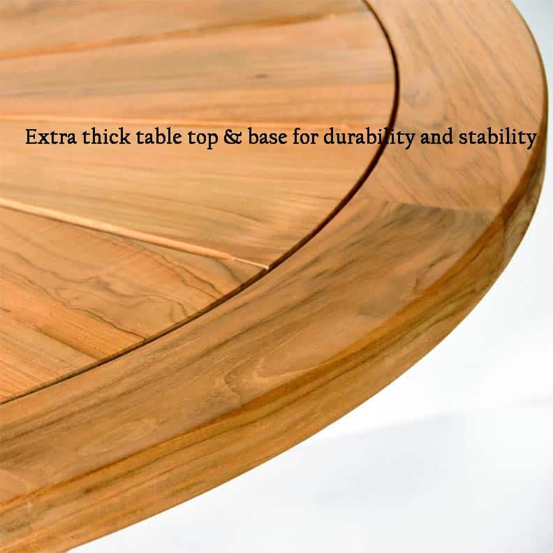 7 Pc Teak Garden Dining Set Helios Round Table 6 Blaze Chairs