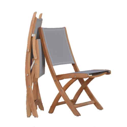 Teak Sling Patio Folding Side Chair Rivera