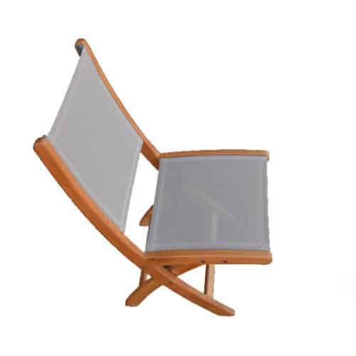 Teak Sling Patio Folding Side Chair Rivera