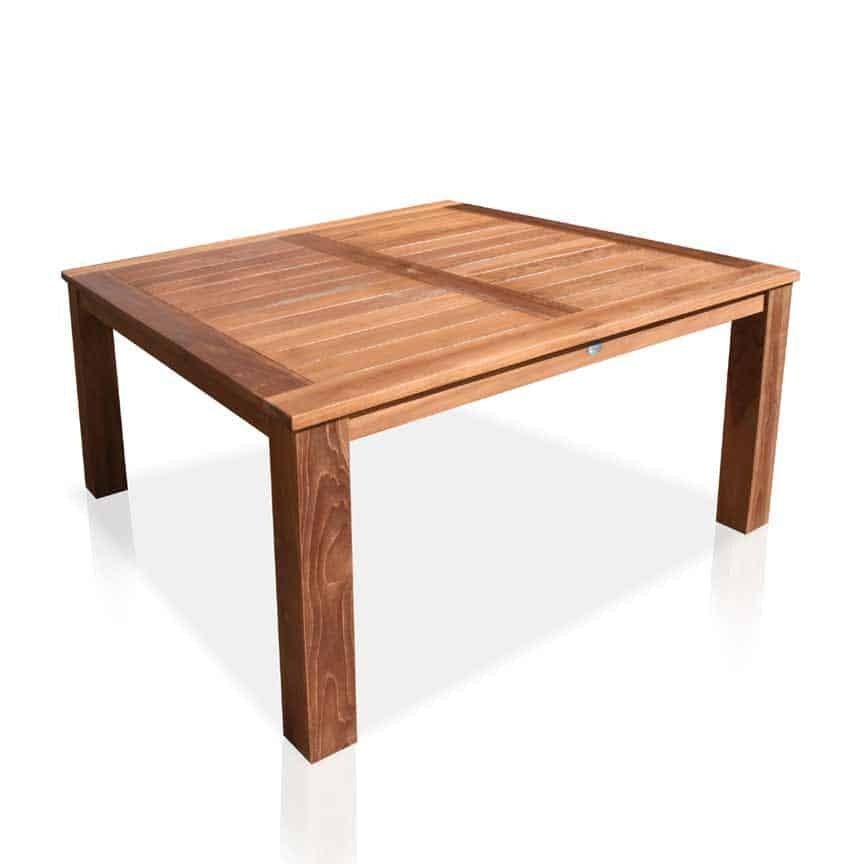 9 Pc Teak Outdoor Square Dining Set – Cornwal 69" Table & Tenafly Stacking Chairs | Seats 8