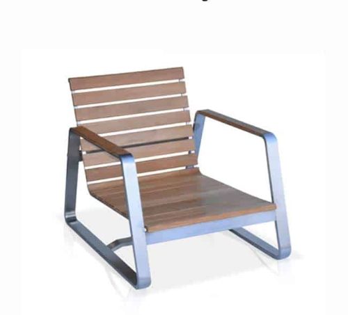 Teak Steel Outdoor Deep Seating Lounge Sofa Set - Regnatt