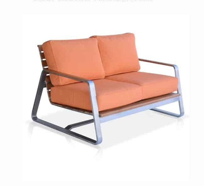 Teak Steel Outdoor Deep Seating Lounge Love seat – Regnatt