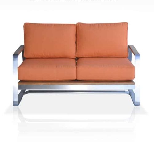 Teak Steel Outdoor Deep Seating Lounge Love seat β Regnatt
