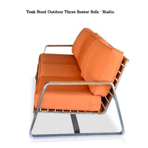 Teak Steel Outdoor Deep Seating Lounge Sofa Set - Regnatt