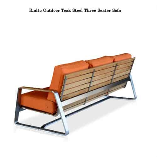 Teak Steel Outdoor Deep Seating Lounge Sofa Set - Regnatt