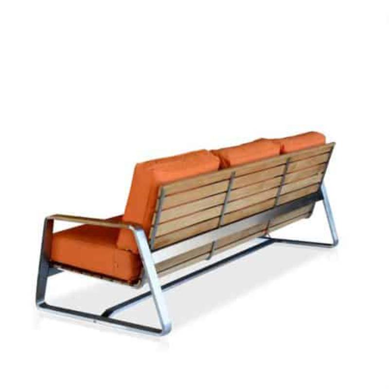 Teak Steel Outdoor Deep Seating Lounge Sofa – Regnatt