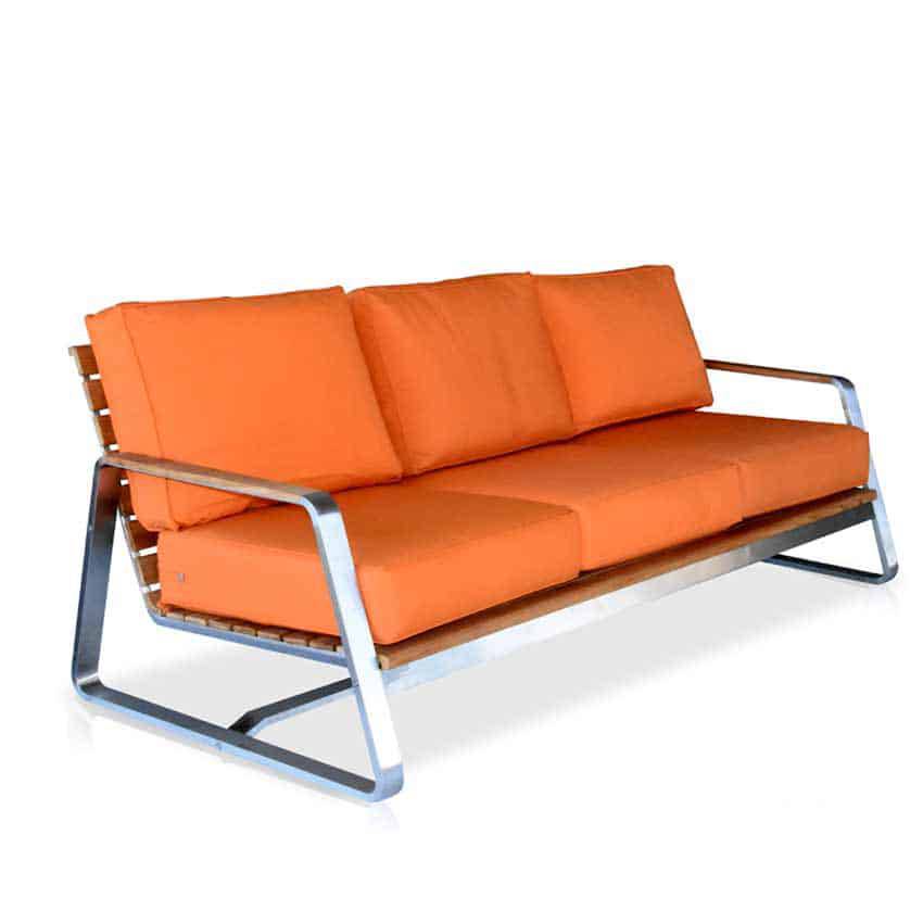Teak Steel Outdoor Deep Seating Lounge Sofa – Regnatt