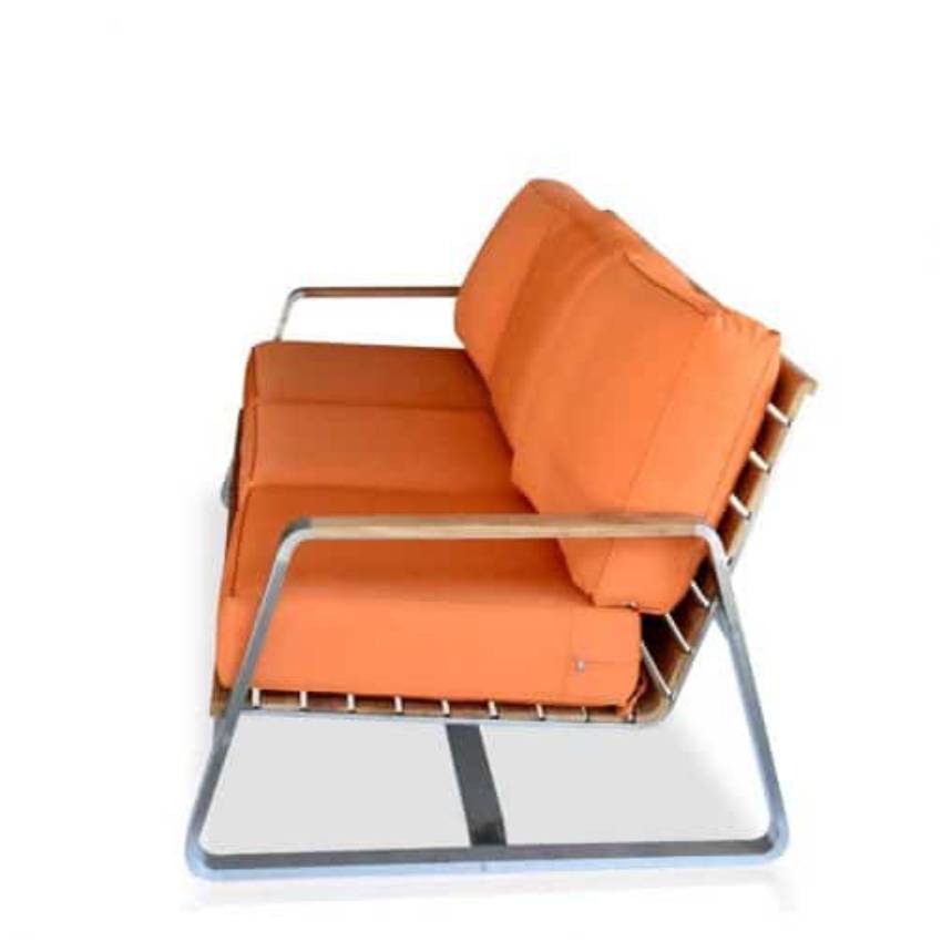 Teak Steel Outdoor Deep Seating Lounge Sofa – Regnatt