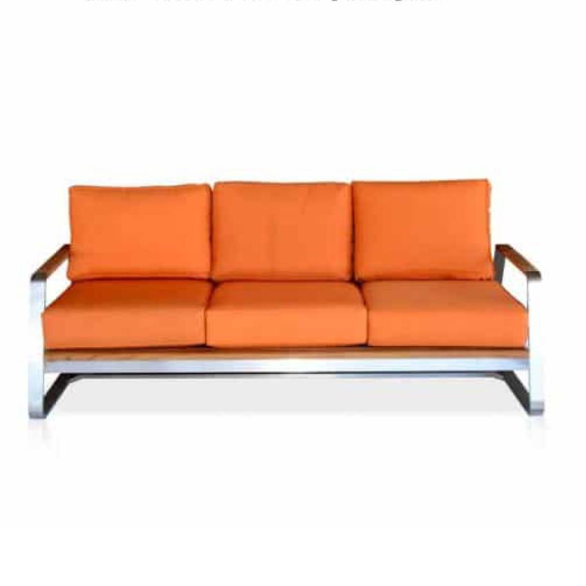 Teak Steel Outdoor Deep Seating Lounge Sofa – Regnatt