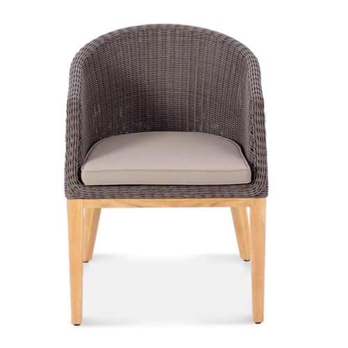 Wicker Teak Outdoor Dining Arm Chair-Grace