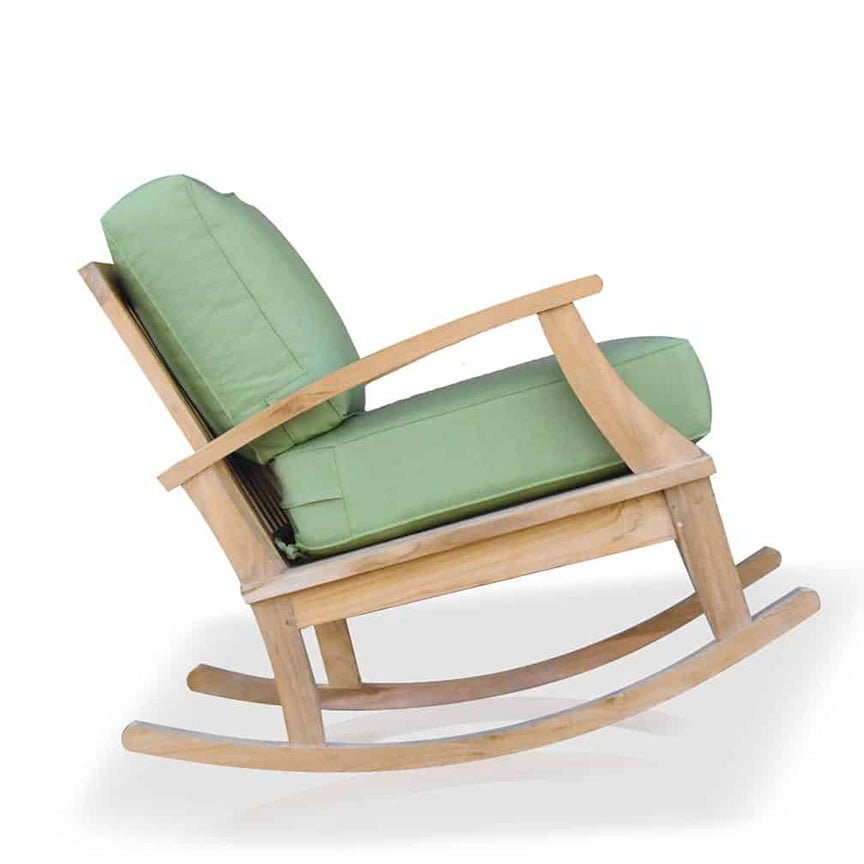 Bali Teak Deep Seat Outdoor Rocking Chair | Patio Lounge Rocker