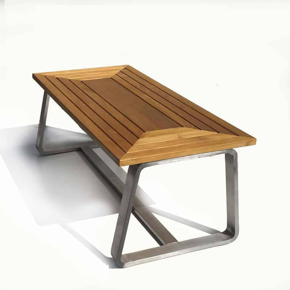 Teak Steel Outdoor Rectangular Coffee Table Regnatt