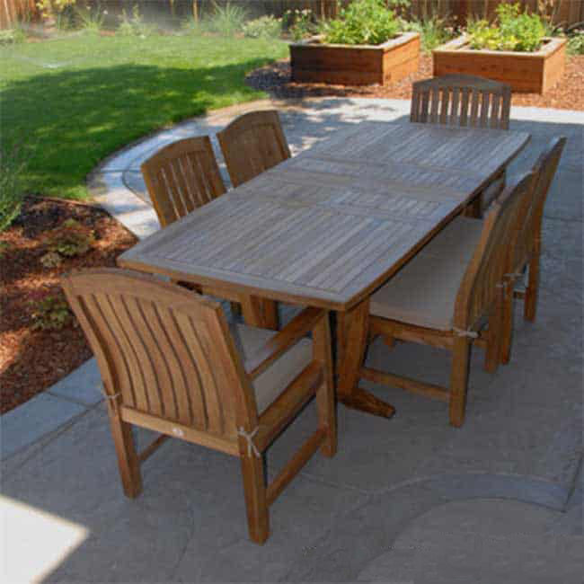 Teak Outdoor Patio Table Set Titan Table & Zaire Chair
