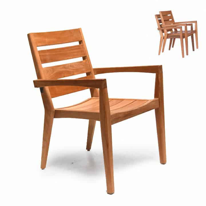 Teak Patio Stacking Dining Chair Olga