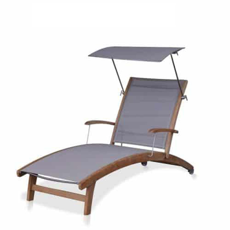 Teak Sling Modern Sun Chaise Lounger β Rivera