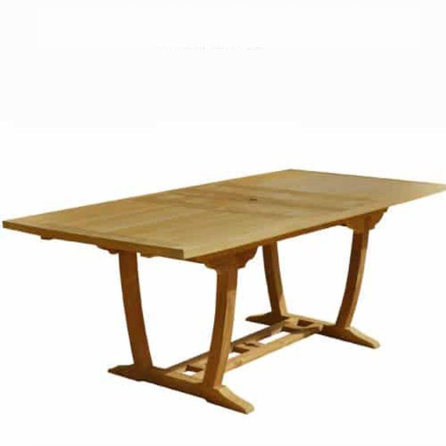 7 Pc Teak Patio Dining Set – Aegean Extension Table & Zaire Arm & Side Chairs | Seats 6