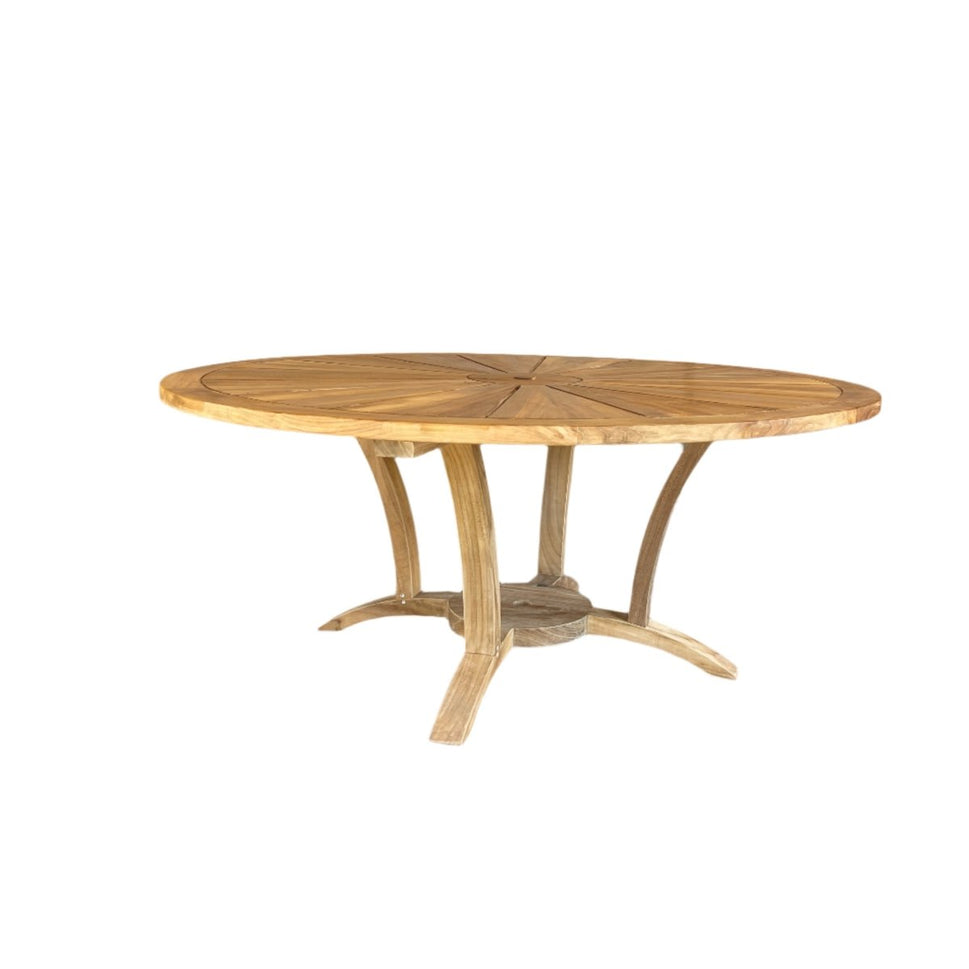 6 feet Teak Heavy built Round Outdoor Dining Table - Helios