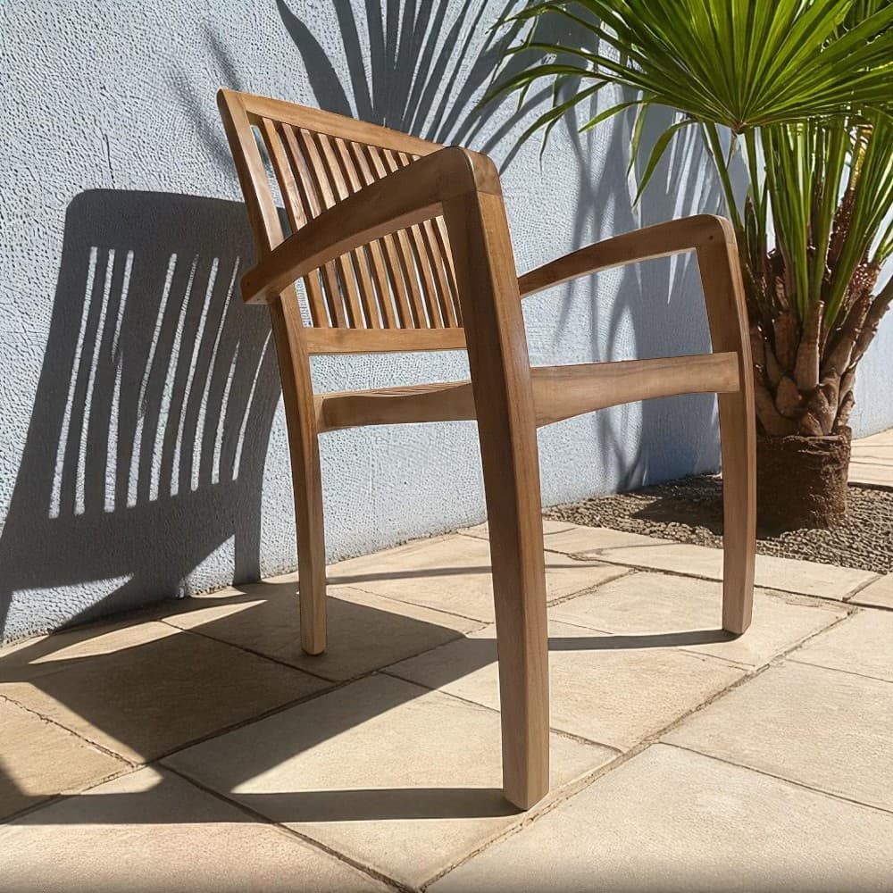 Teak Patio Stacking Dining Chair Blaze
