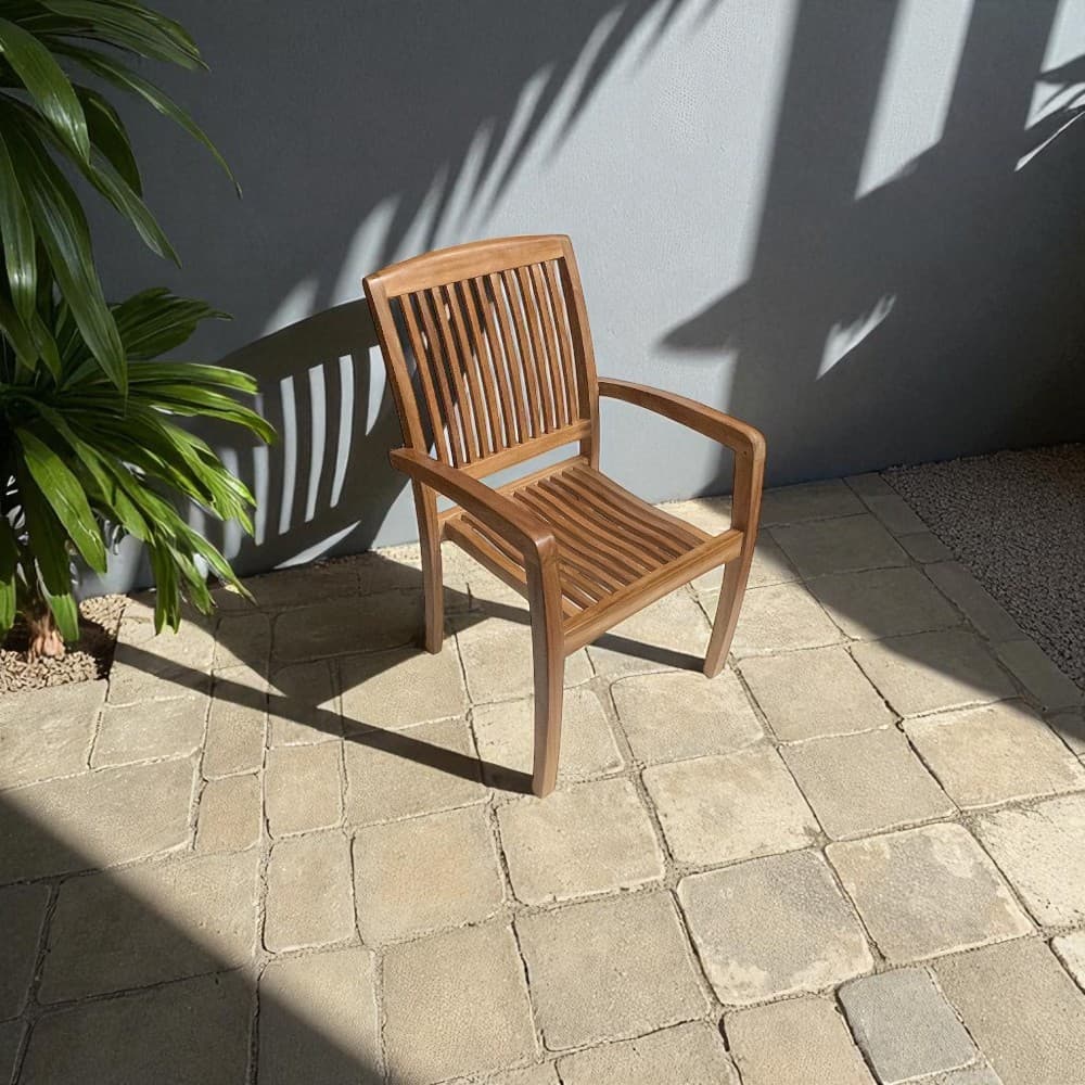 Teak Patio Stacking Dining Chair Blaze
