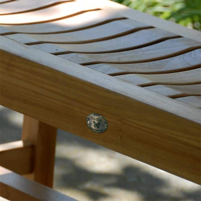 4 feet Teak Outdoor Patio Backless Waiting Bench Wave