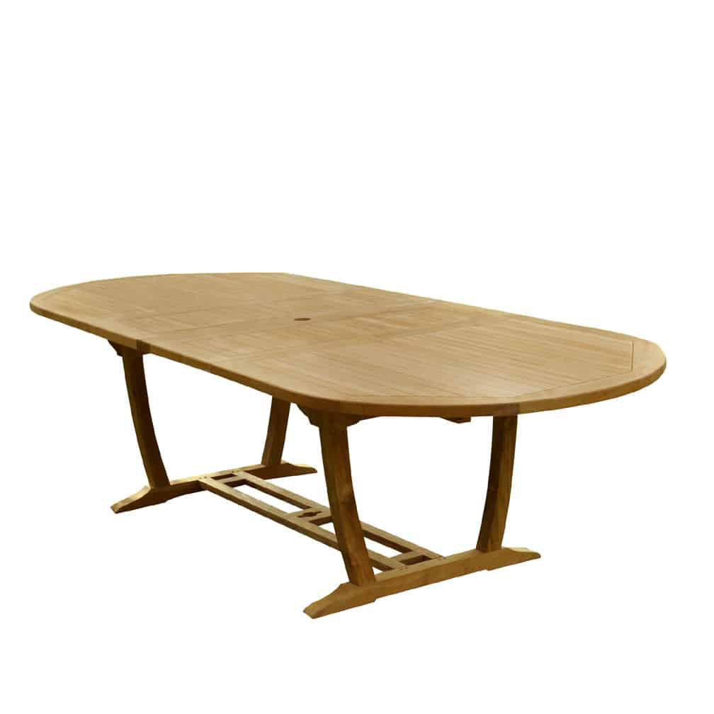 Teak Outdoor 8 feet Oval Double Extension Table-Milano
