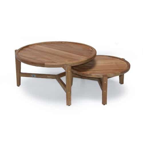 Teak Outdoor Modern Large Round Coffee Table Urban