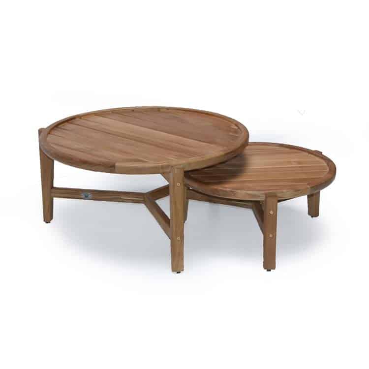 Teak Outdoor Modern Small Round Coffee Table Urban