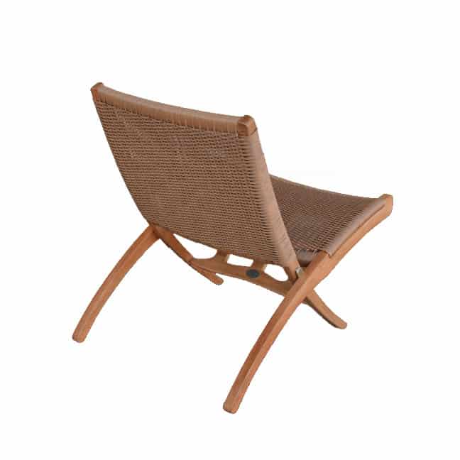 Mid Century Teak Natural Tan Wicker Woven Folding Club Chair – Aksel