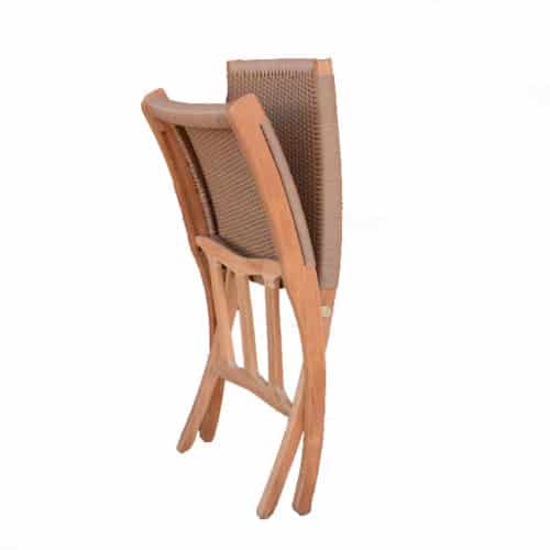 Mid Century Teak Natural Tan Wicker Woven Folding Club Chair – Aksel