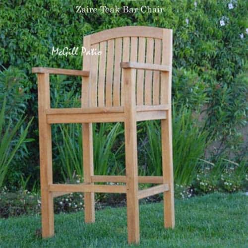 Teak Outdoor Patio Bar Arm Chair – Zaire