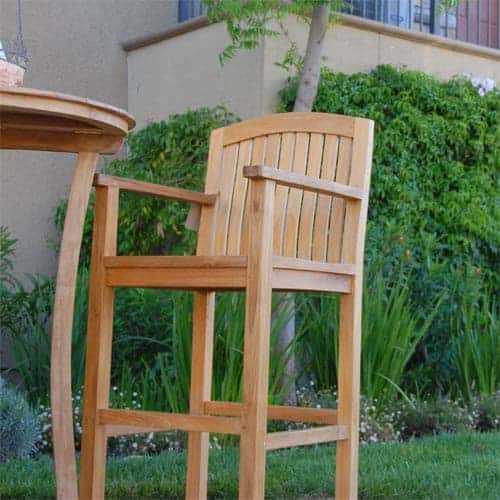 Teak Outdoor Patio Bar Arm Chair – Zaire