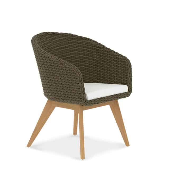 Wicker Teak Outdoor Dining Arm Chair-Breeze