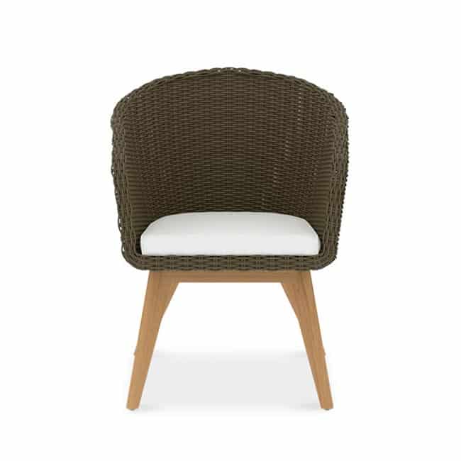 Wicker Teak Outdoor Dining Arm Chair-Breeze
