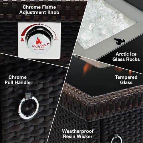 Outland Living 410 Series-36 inch Espresso Brown Fire Table