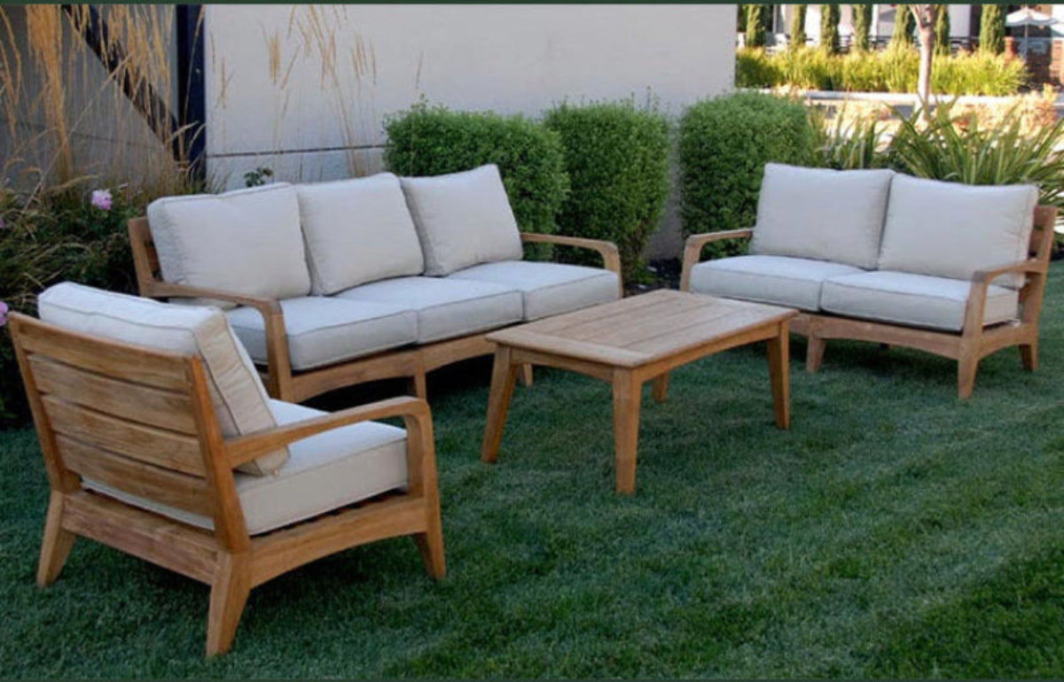 Mid Century Modern Teak Patio Lounge Set – Olga