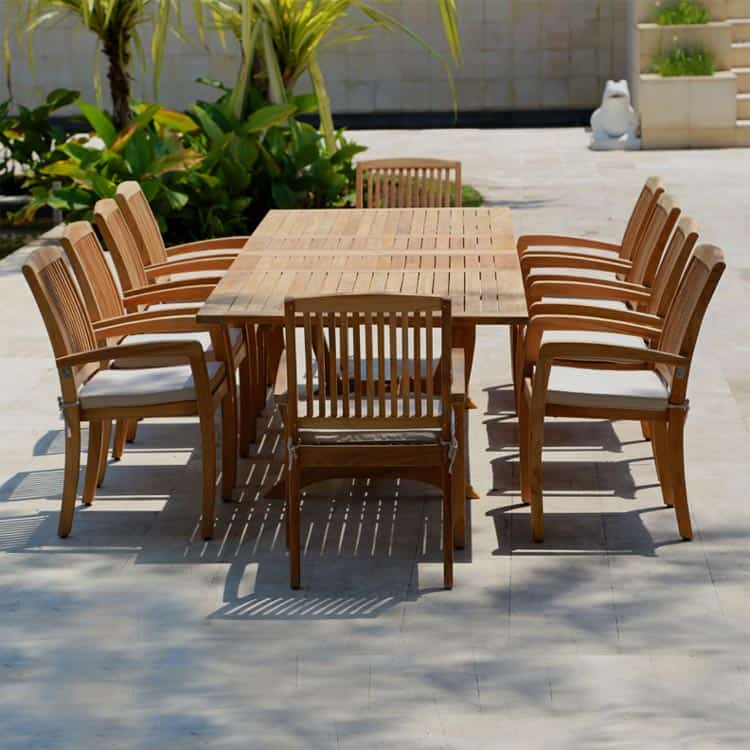 11 Pc Teak Outdoor Dining Table set – Titan and Blaze