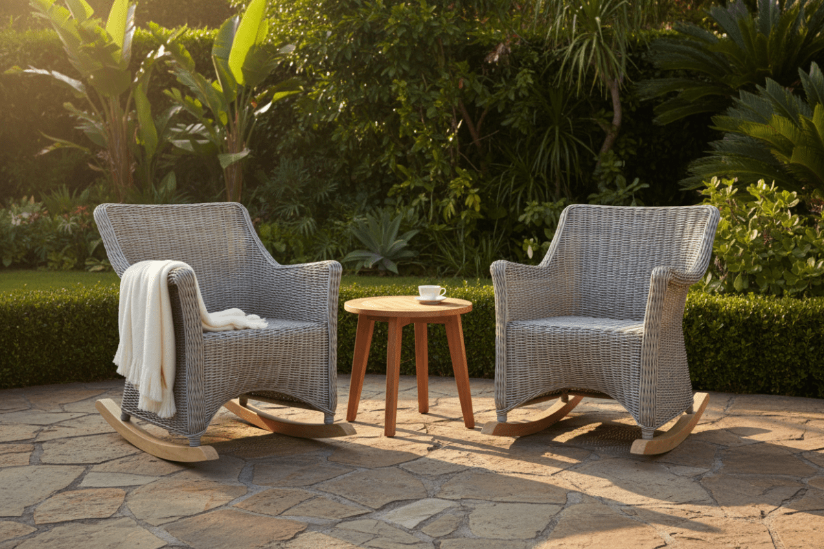 3pc Monaco Wicker Teak Outdoor Set – In-Store Bundle