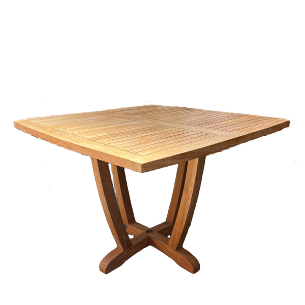 43 inches Teak square table with umbrella hole and base