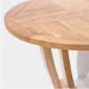 Round teak dining table