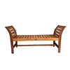 front view teak park bench