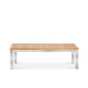 Teak-Steel Outdoor Patio Backless Bench Alzette