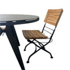 Teak wrought iron commercial grade folding chair