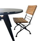 Switch Teak wrought iron commercial grade folding chair 3 image