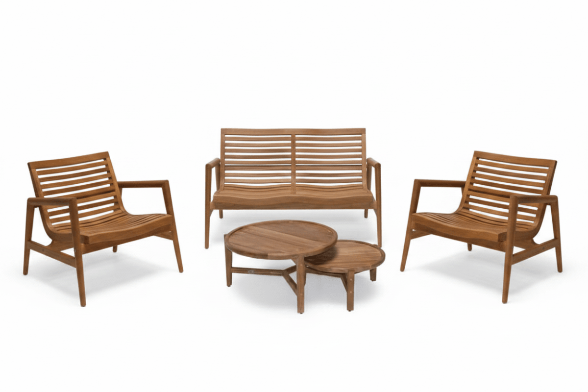 5-Pc Ira Lounge Set Bundle with Urban Nesting Tables
