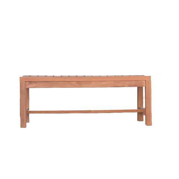 5 feet Teak Outdoor Patio Backless Waiting Bench Wave